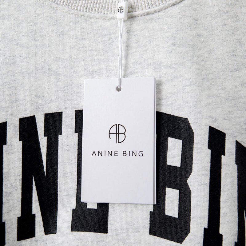 Autumn and Winter Classic Letter Print White and Gray Lining Fleece Round Neck Women's Sweatshirt-ABS2436GY - 图片 10