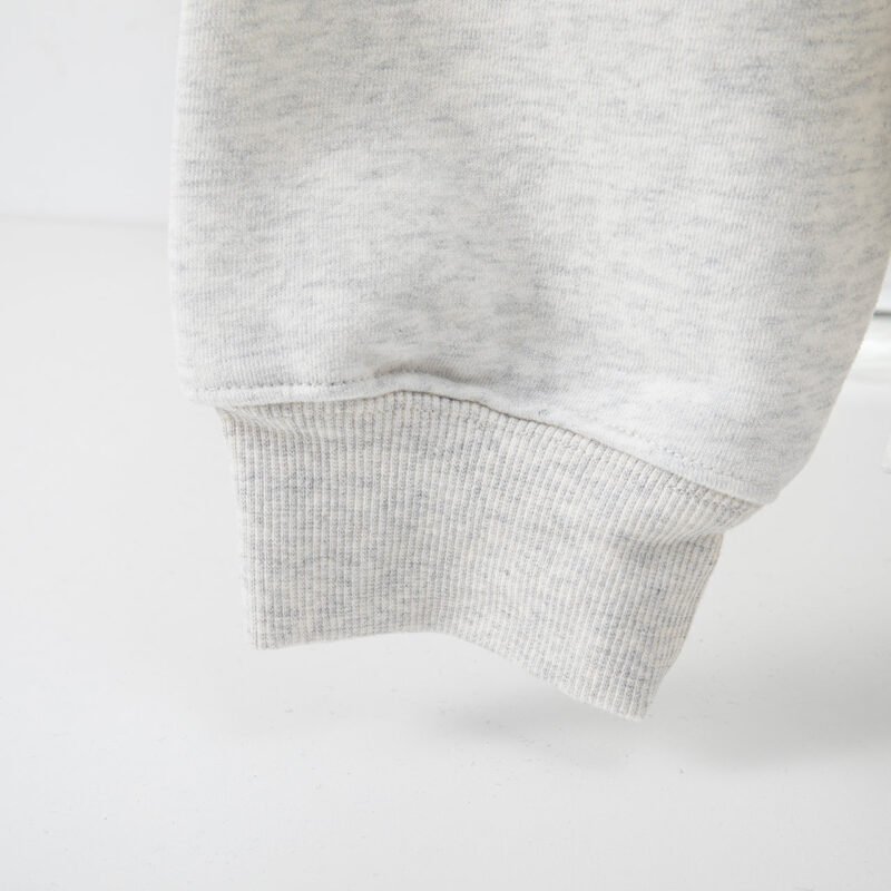 Classic Grey Letter Print Plush Women's Loose Hooded Sweatshirt-ABS2428GY - 图片 7