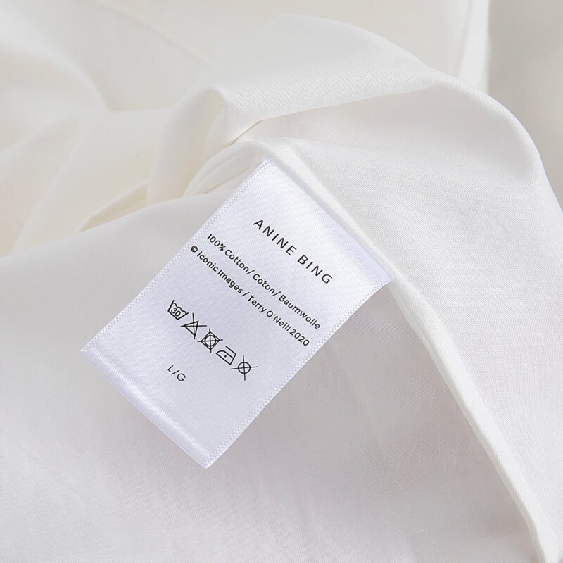 Three-color Classic Loose Logo Embroidery Lapel Hem Curved Women's Shirt-ABB01BL - 图片 12