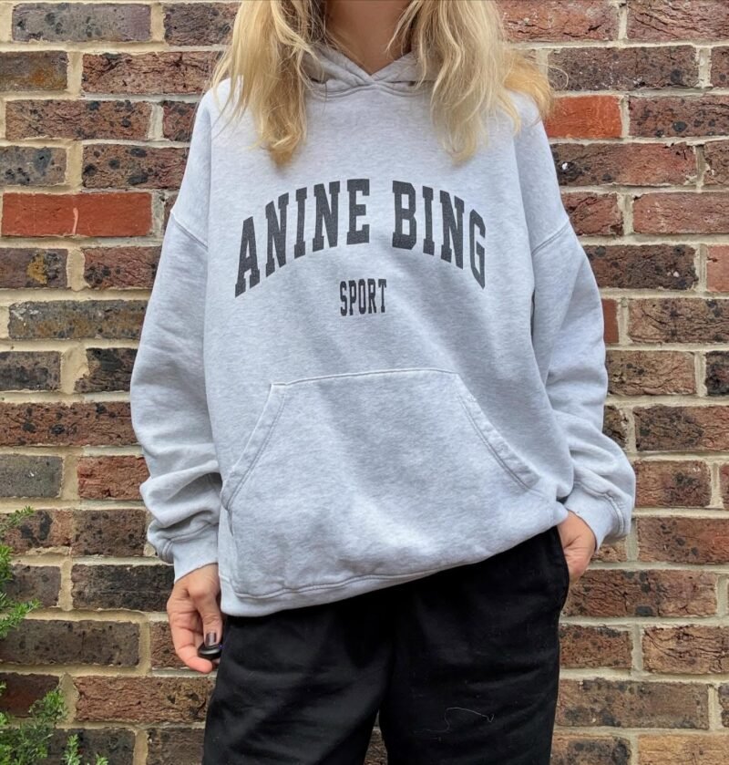Autumn and Winter Women's Classic Letter Print Lining Fleece Gray Hooded Sweatshirt-ABS02401GY - 图片 11