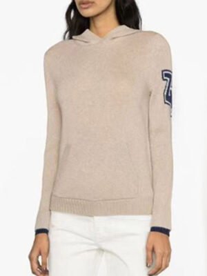 Long Sleeve Letter Jacquard Cashmere Sweater Women's Hooded Sweater-DH-ZV-99