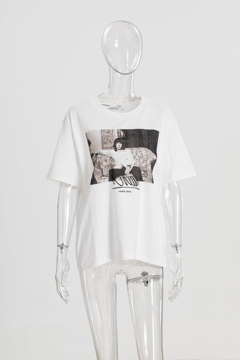 Cotton Women's Short-sleeved T-shirt with Front Digital Printing and Back Hot Stamping-ABC06WT - 图片 4
