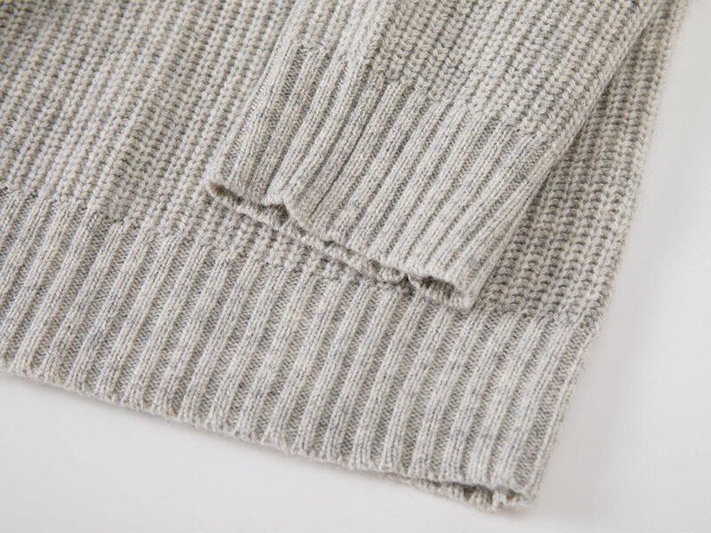 Grey Letter Embroidery Round Neck Sweater Women's Sweater-ABB06GY - 图片 10