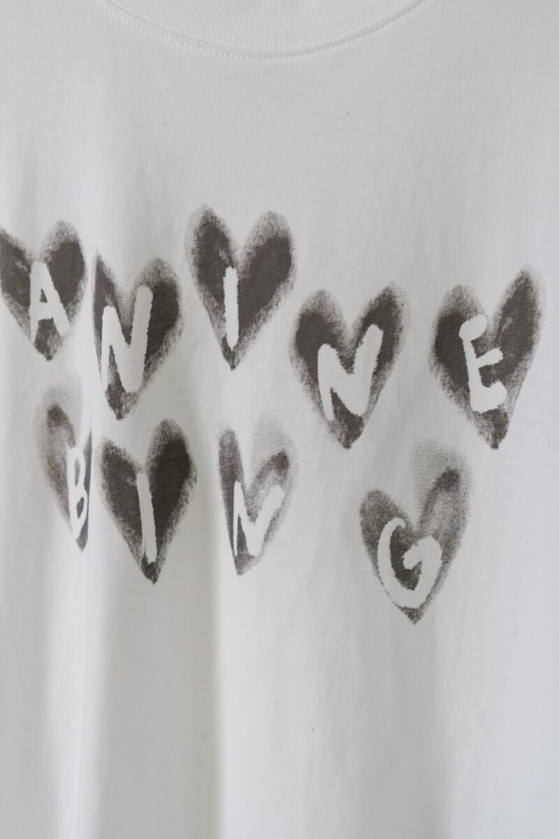 Letter Heart Print White Cotton Women's Short-sleeved T-shirt-ABC23WT - 图片 4