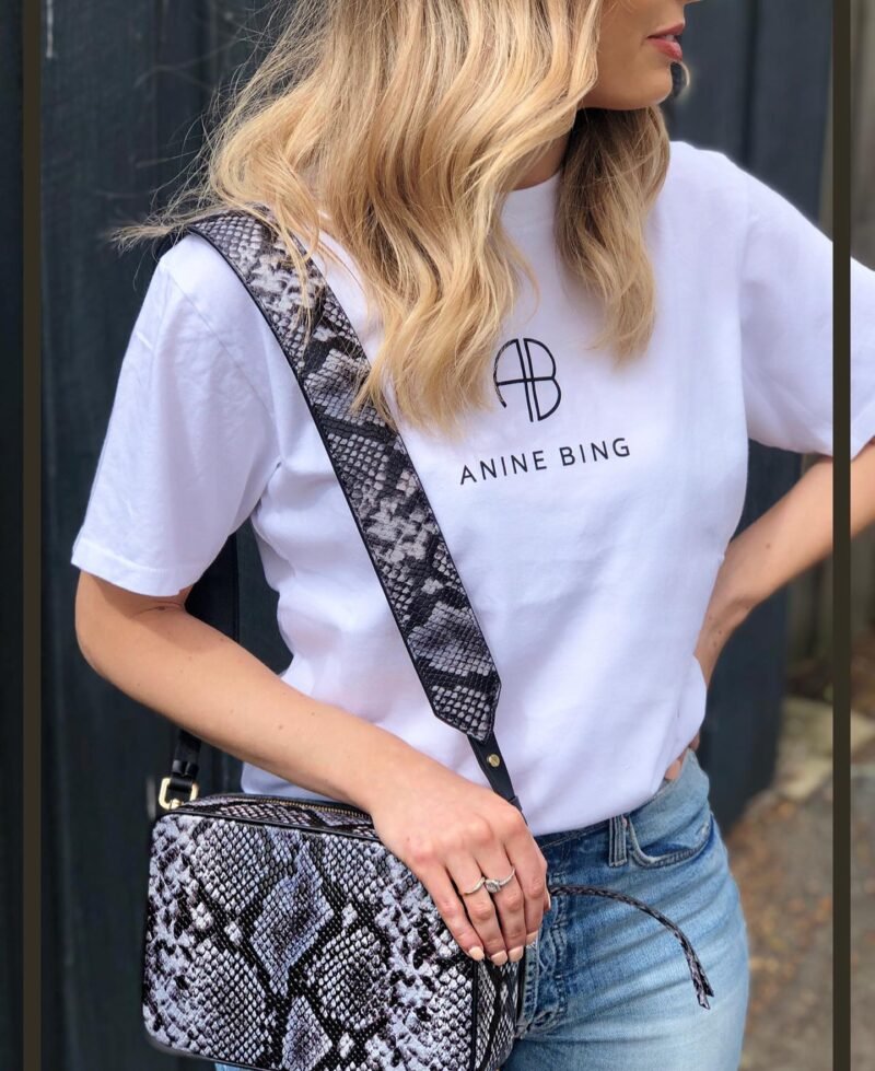 White Classic Logo Printed Cotton Women's Round Neck Short-sleeved T-shirt-ABT05WT - 图片 3