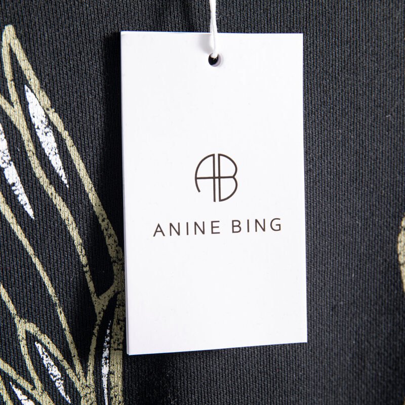 Shield Angel Wings Back English Letters Frosted Print Round Neck Sweatshirt-ABS2446BK - 图片 8