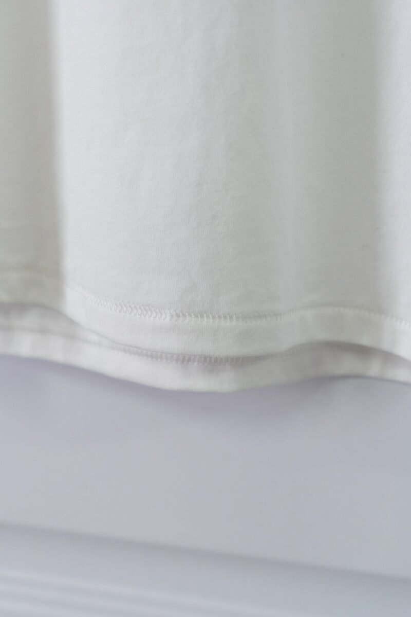 Letter Heart Print White Cotton Women's Short-sleeved T-shirt-ABC23WT - 图片 5