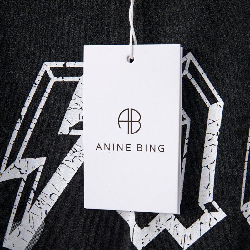 Women's Short-sleeved T-shirt with BING Lightning Print Tops-ABT16BK - 图片 9