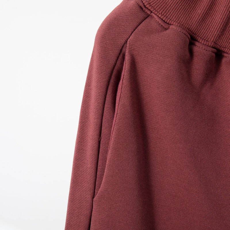 Burgundy Classic Logo Print Trouser Legs Split Elastic Waist Cotton Sweatpants Trousers for Women-ABP07RED - 图片 4
