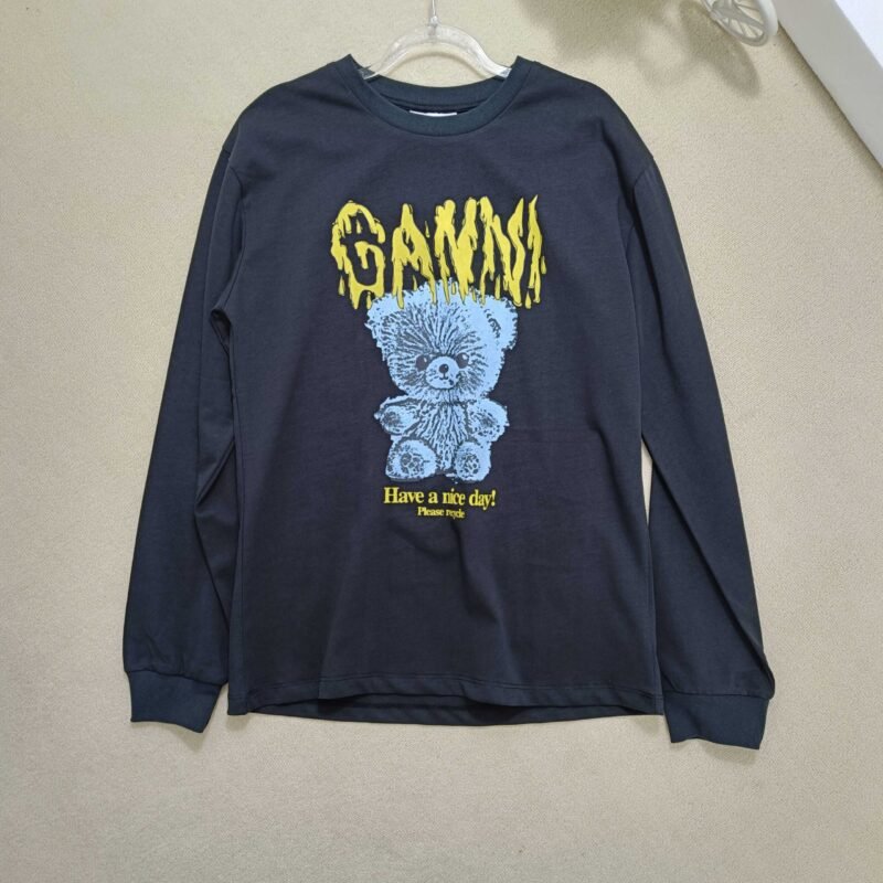 White Letter Embroidery Knot Printed Cotton Long Sleeve T-shirt Women-GN29 - 图片 13