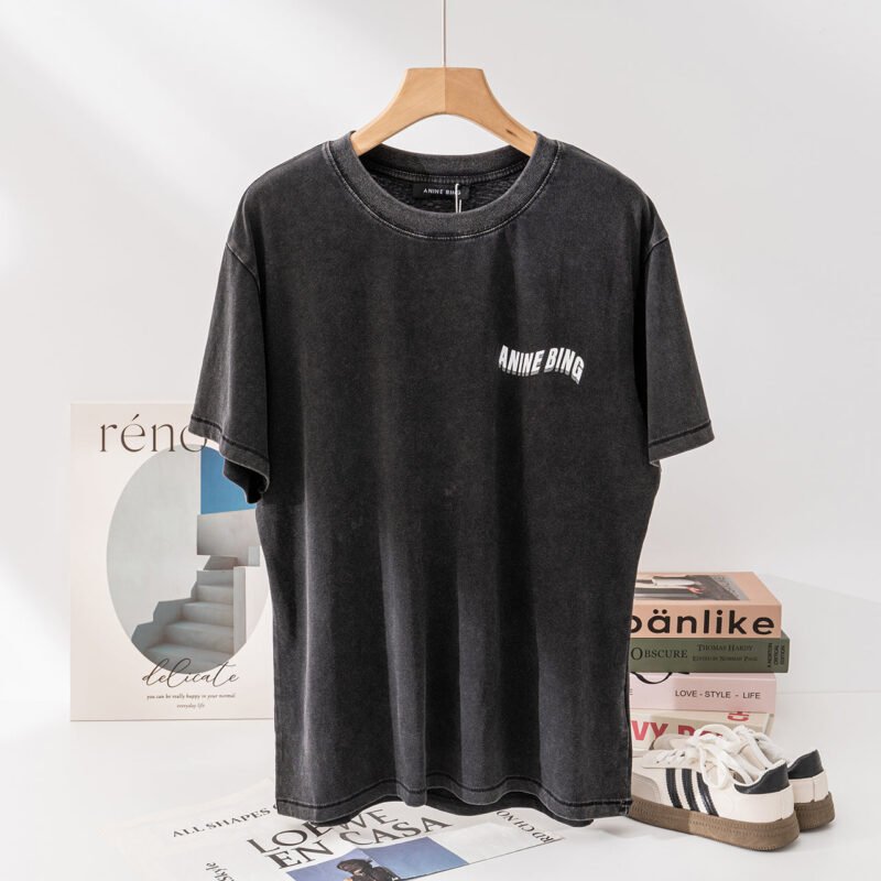 Deformed Letter Printed Short Sleeve T-shirt Women Tops-ABC19BK - 图片 3