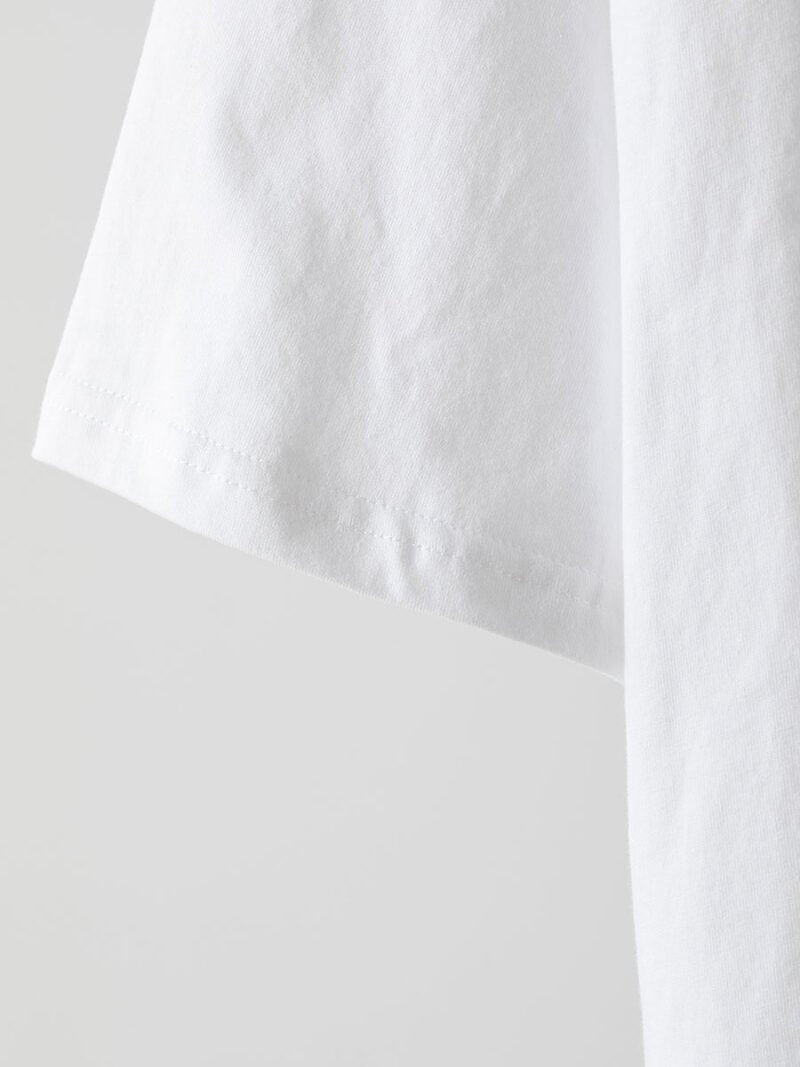 Logo Letter Print White Cotton Women's Short Sleeve T-shirt-GN44 - 图片 10