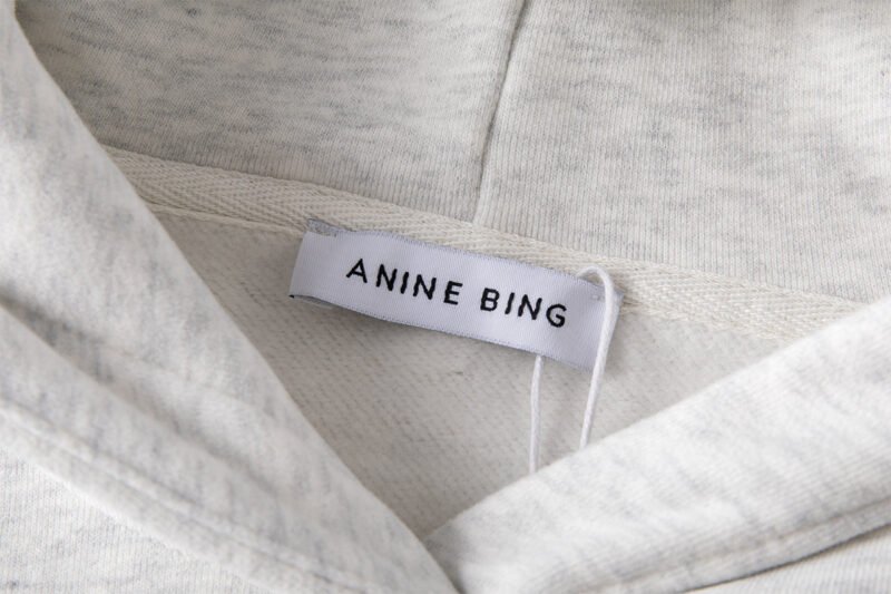 Autumn and Winter Front Printed White Edge Classic Letter Print Sports Women's Hooded Fleece Sweatshirt-ABS2486GY - 图片 8