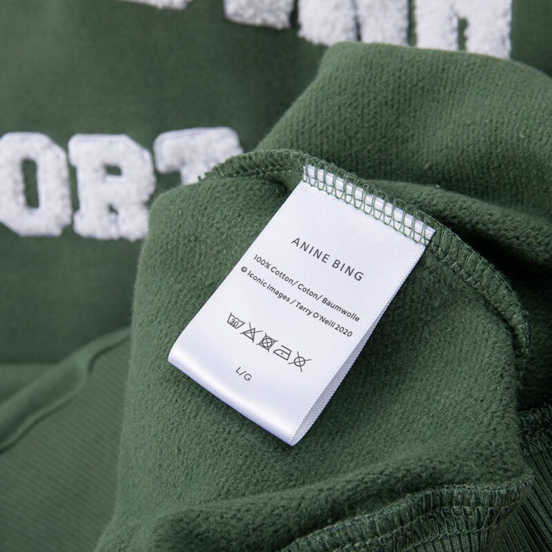 Letter Embroidery Loose Blue Cotton Fleece Women's Sweatshirt Long Sleeve Round Neck Pullover-ABS2419BL - 图片 13