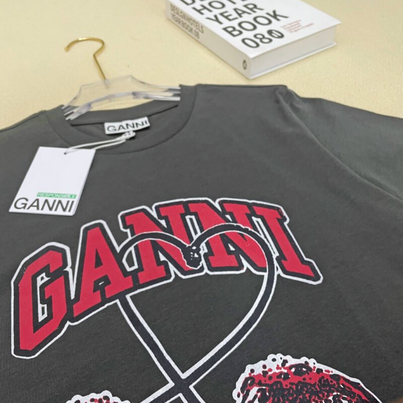 Cherry Print Letter Black Cotton T-shirt Women Summer O-neck Casual Fashion T-shirts-GN07 - 图片 19