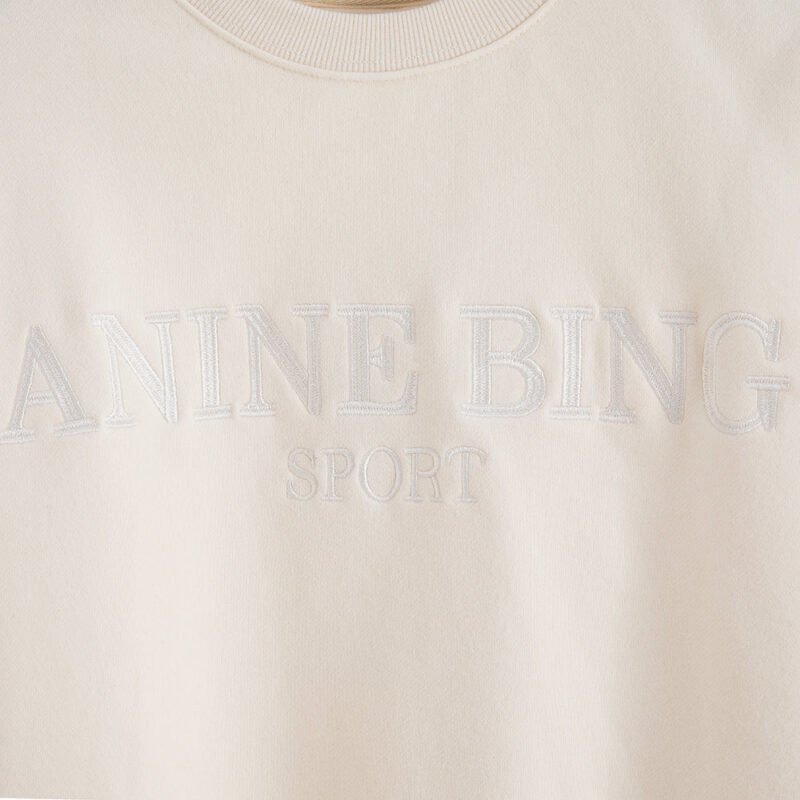 Letter Embroidery Cotton Crew Neck Sweatshirt -ABS2470AP - 图片 4