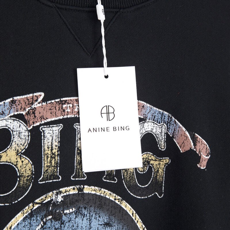 Autumn and Winter Retro Snowflake Washed Motorcycle Print Fleece Women's Sweatshirt-ABS2454BK - 图片 8