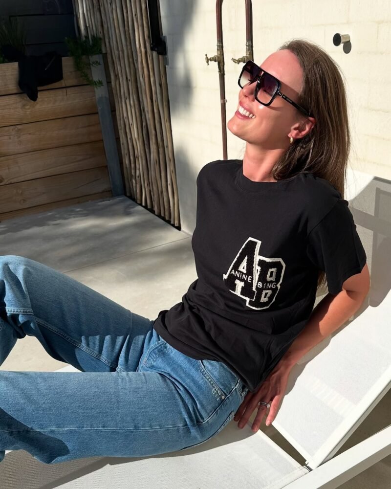 2025 Summer Black Short Sleeve T-shirt Women's Pullover-SPF-233