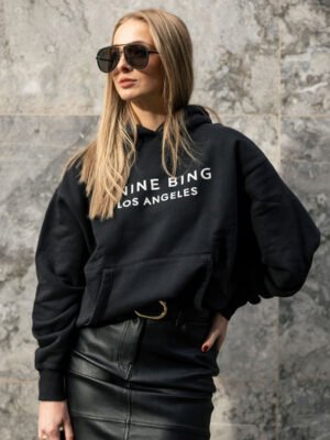 Winter Letter Print Fleece Women's Hooded Sweatshirt-ABS2500BK