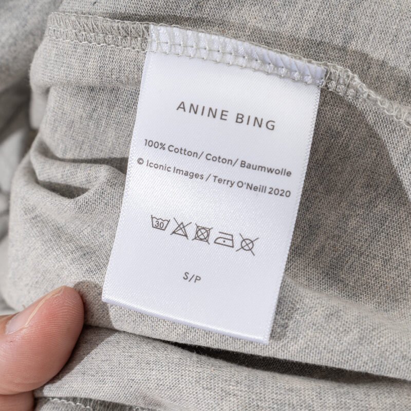 Letter Printed Grey Cotton Women's Round Neck Short Sleeve T-Shirt-ABS2498GY - 图片 10