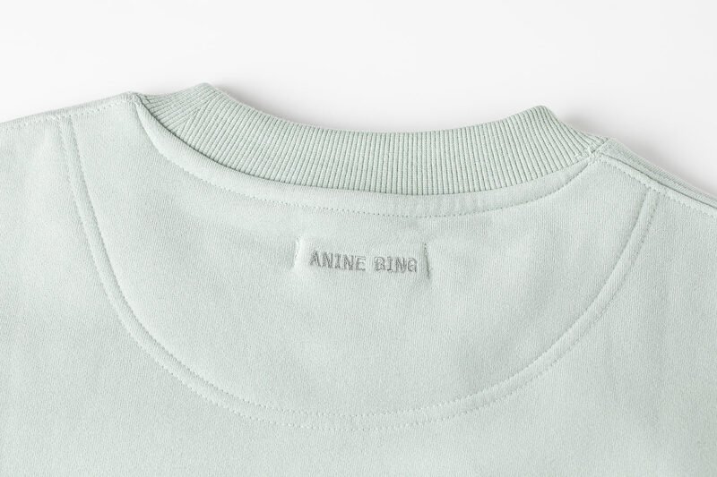 Light Green Classic Applique Embroidery BING Fleece Women's Loose Round Neck Sweatshirt-ABS2477GN - 图片 10