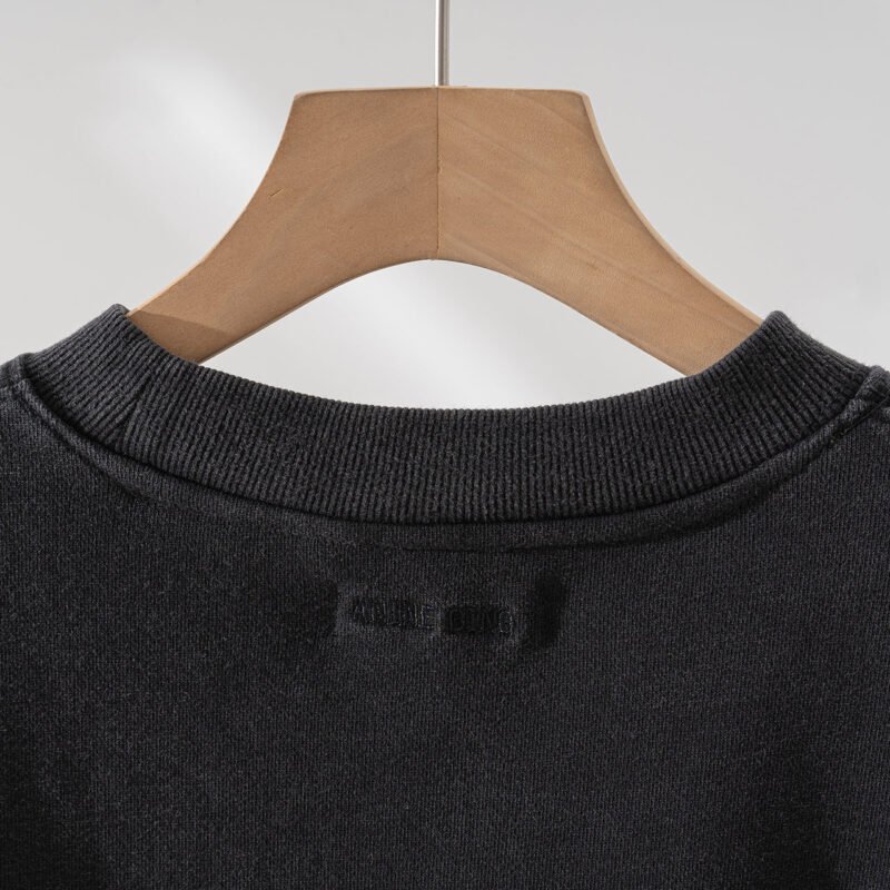 Love Letters Printed Distressed Black and Gray Women's Sweatshirt-ABS2506BK - 图片 9