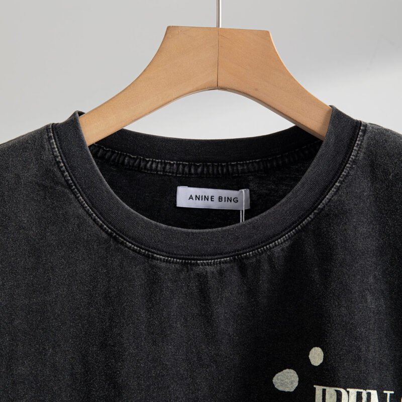 BING Printed Washed Women's Short-sleeved T-shirt-ABT29BK - 图片 4