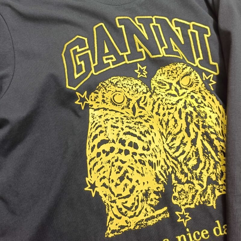 Animal Printed Letter Embroidery T-shirt Women Crew Neck Cotton Vintage Casual Black Short Sleeve T-shirts-GN13 - 图片 7