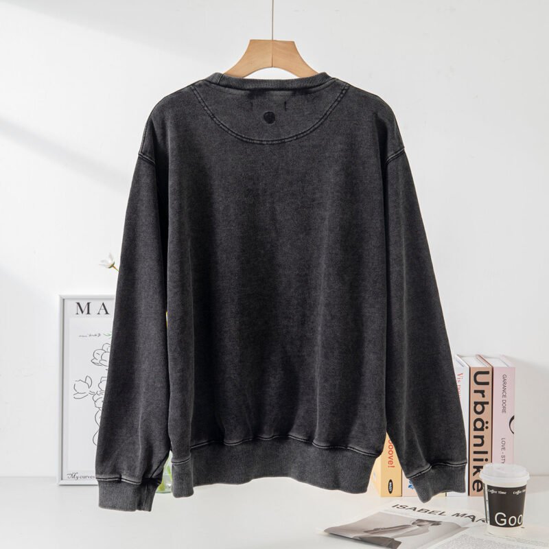 Letter Printed Light Green Round Neck Long Sleeve Women's Sweatshirt-ABS2416LD - 图片 11