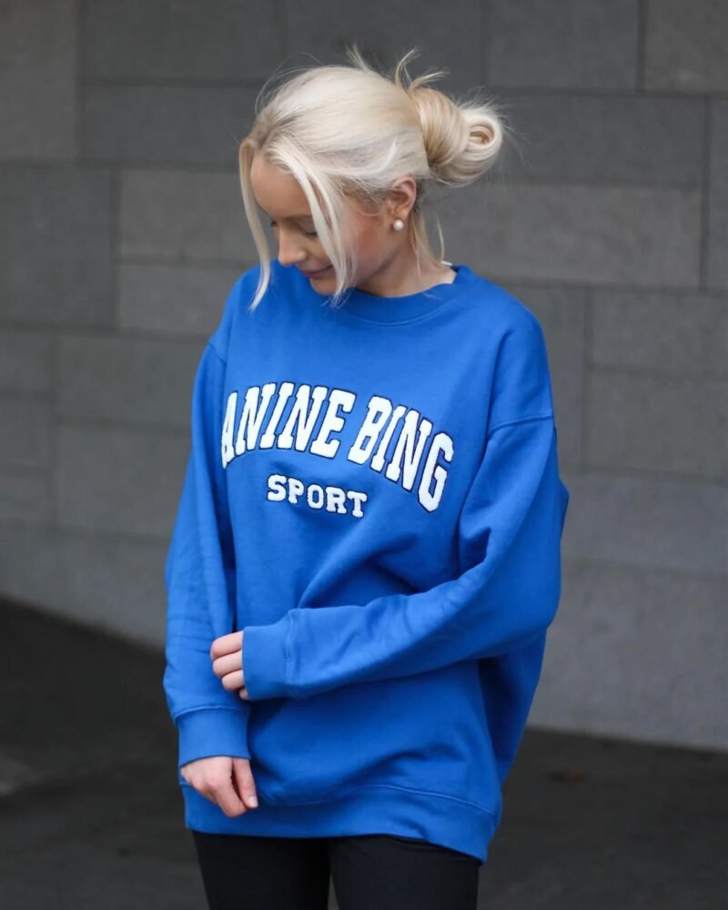 Letter Embroidery Loose Gray Cotton Fleece Women's Sweatshirt Long Sleeve Round Neck Pullover-ABS2472GY - 图片 20