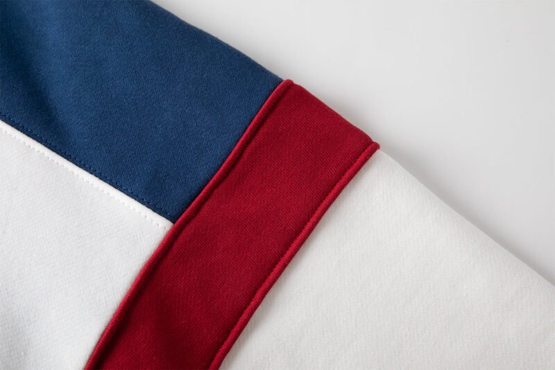 Contrast Color Front Letter Patch Embroidery Round Neck Mid-length Plush Women's Sweatshirt-ABD2488MC - 图片 8