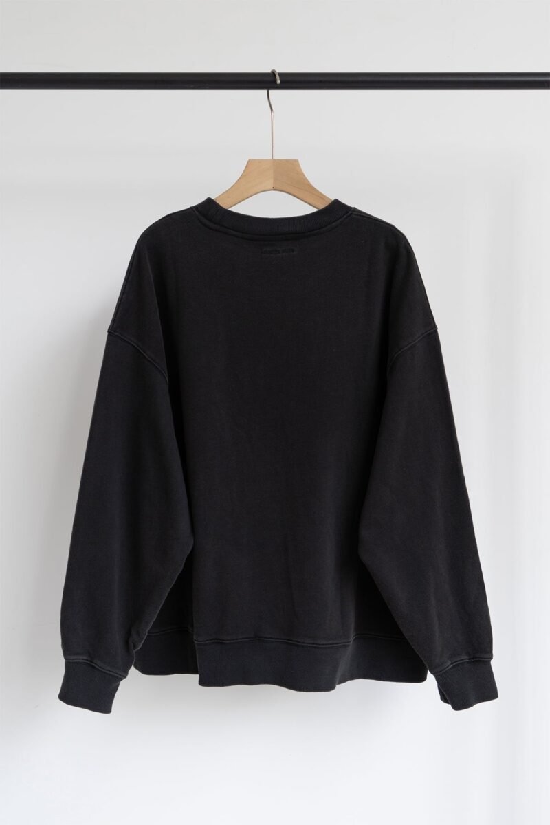 Blurred Lettering Print Women's Round Neck Sweatshirt-ABS2504BK - 图片 3