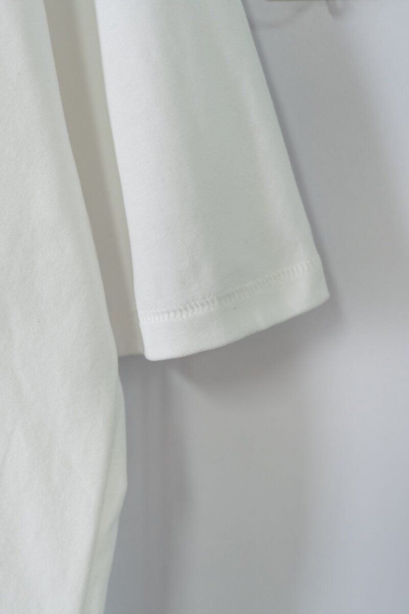 Letter Heart Print White Cotton Women's Short-sleeved T-shirt-ABC23WT - 图片 6