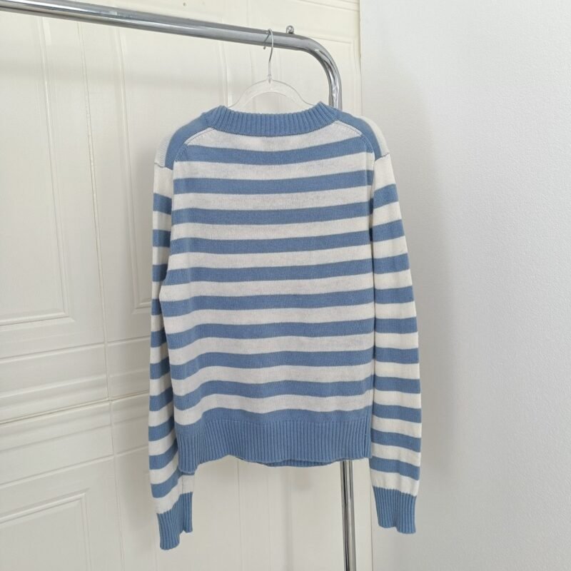 Cat Intarsia Letter Striped Knitted Wool Blend Long Sleeve Pullover Sweaters Women-GN24 - 图片 7