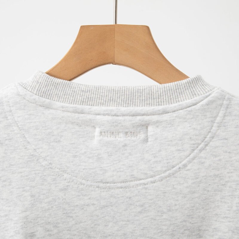 Autumn and Winter Classic Letter Print Lining Fleece and Velvet Women's Round Neck Sweatshirt- ABS2440GY - 图片 10