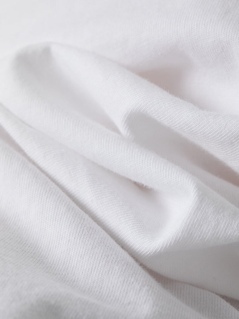 Logo Letter Print White Cotton Women's Short Sleeve T-shirt-GN44 - 图片 12