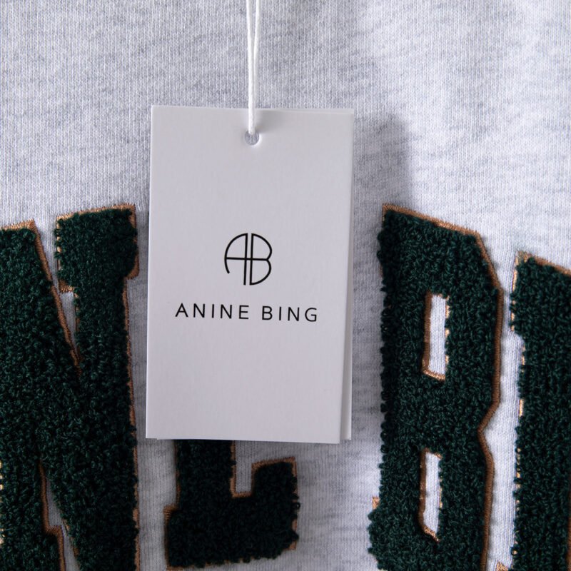 Letter Embroidery Loose Gray Cotton Fleece Women's Sweatshirt Long Sleeve Round Neck Pullover-ABS2472GY - 图片 4