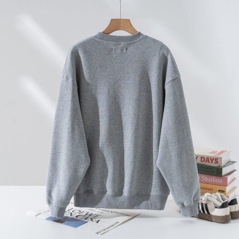 White Towel Embroidery Applique Embroidered Letters Distressed Washed Color Women's Sweatshirt-ABS2481WT - 图片 12