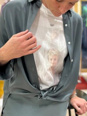 Marilyn Monroe Digital Print Cotton White Women's Short-sleeved T-shirt-ABT51WT