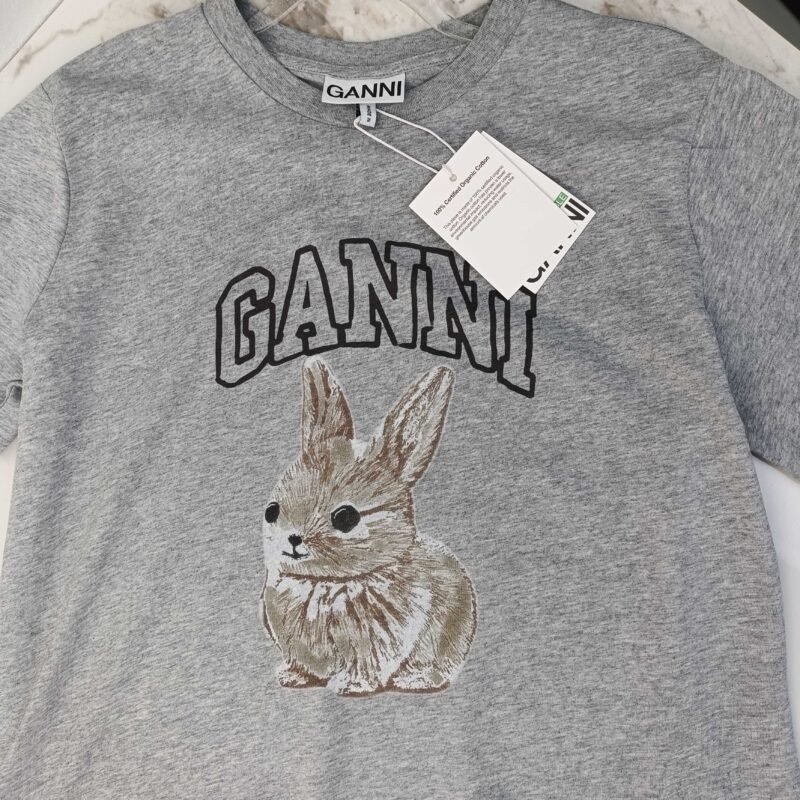 Animal Printed Letter White T-shirt Women Classic O-neck Cotton Short Sleeve Tops Tees-GN03 - 图片 14