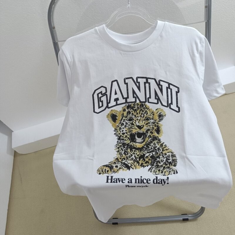 Tiger Printed Letter Cotton Round Neck Short Sleeve Tops T-shirt Women-GN20 - 图片 10