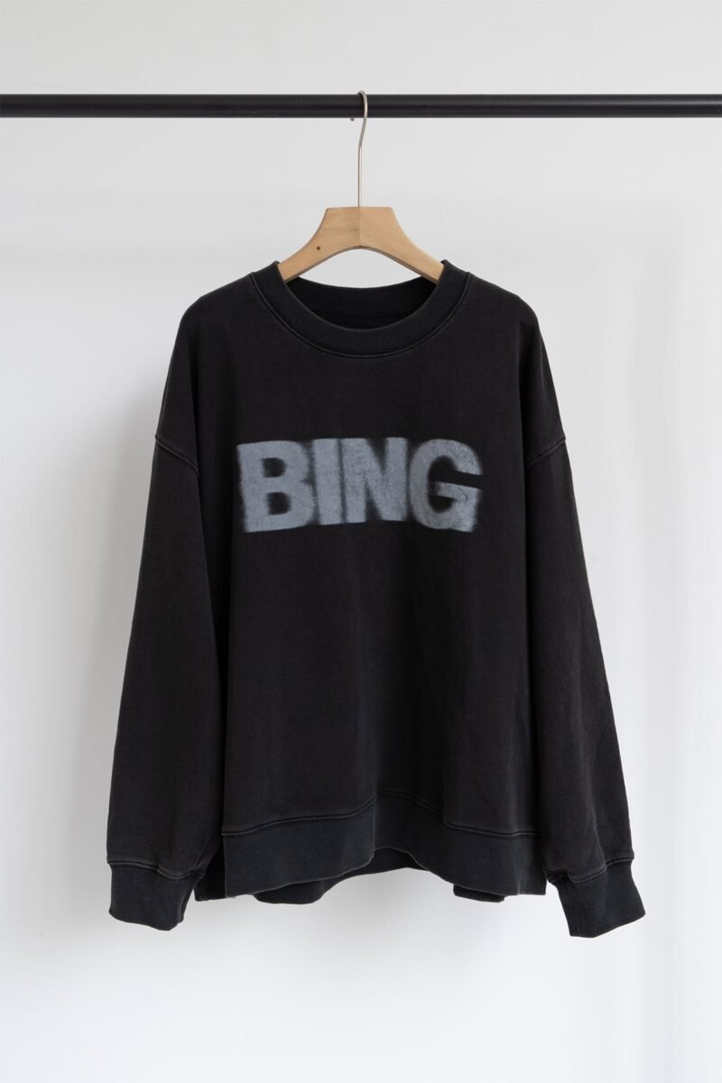 Blurred Lettering Print Women's Round Neck Sweatshirt-ABS2504BK - 图片 2
