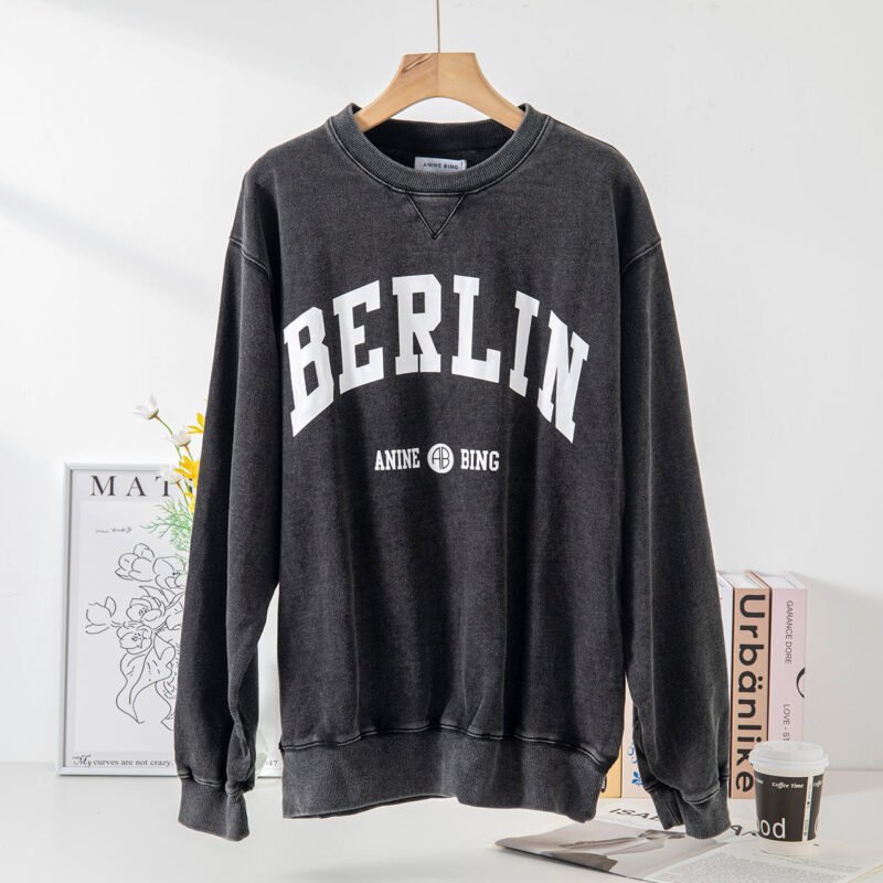 Women's Black New York Lettering Sweatshirt Top ABS2453BK - 图片 23