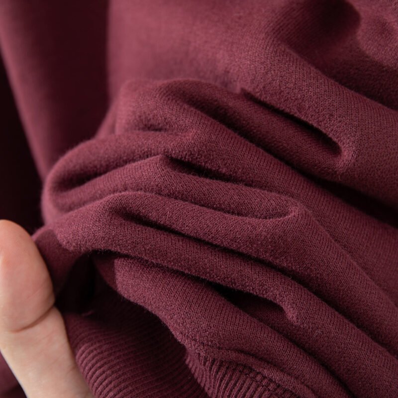Red BING Printed Fleece High Collar Loose Women's Sweatshirt-ABS2492RED - 图片 12