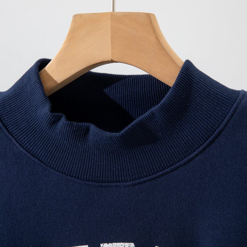 Navyblue BING Printed Fleece High Collar Loose Women's Sweatshirt-ABS2492RED - 图片 4