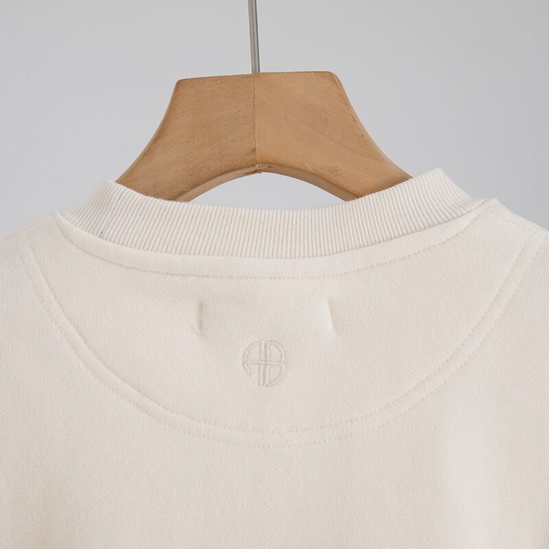 Letter Embroidery Cotton Crew Neck Sweatshirt -ABS2470AP - 图片 10