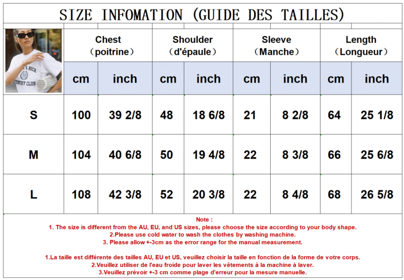Classic Letter Print Cotton O Neck Short Sleeve T-shirt Women-GN43 - 图片 3