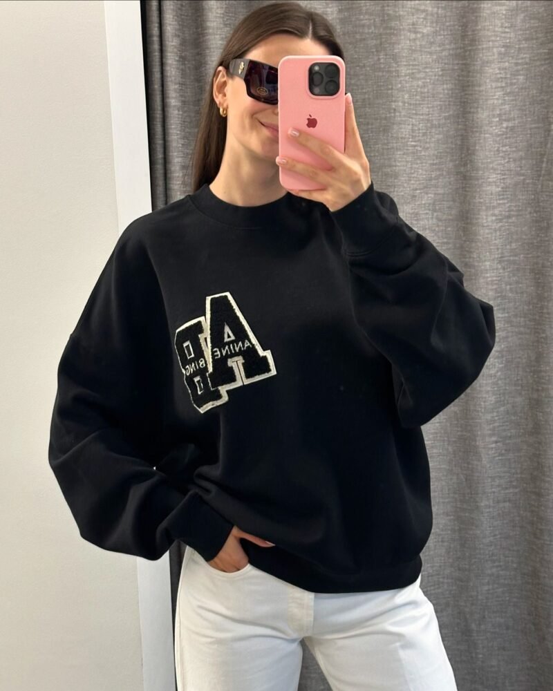 Wine Red Embroidery Applique Embroidered Letters Women's Sweatshirt-ABS2502RD - 图片 8