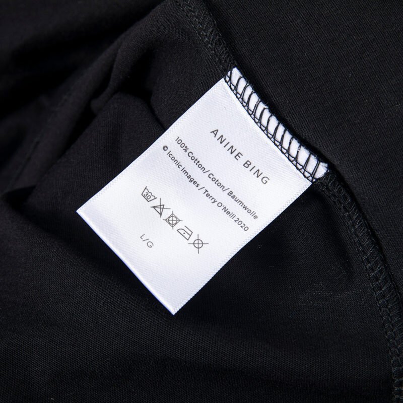 Smiley Face Printed Cotton Crew Neck Black Women's Short Sleeve T-Shirt-ABT02BK - 图片 9