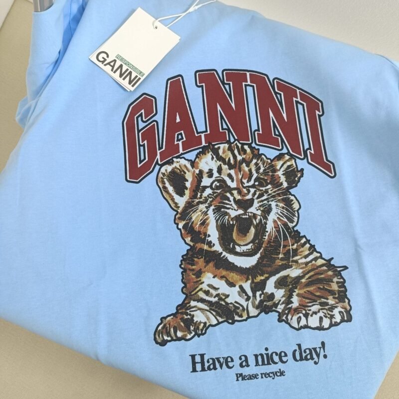 Tiger Printed Letter Cotton Round Neck Short Sleeve Tops T-shirt Women-GN20 - 图片 9
